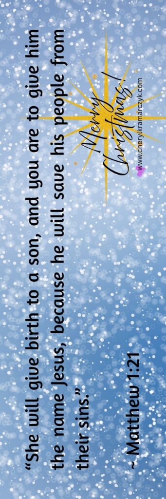 Christmas bookmark - Matthew 1:21