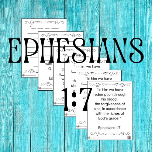 Ephesians 1:7 Scripture Memory Cards